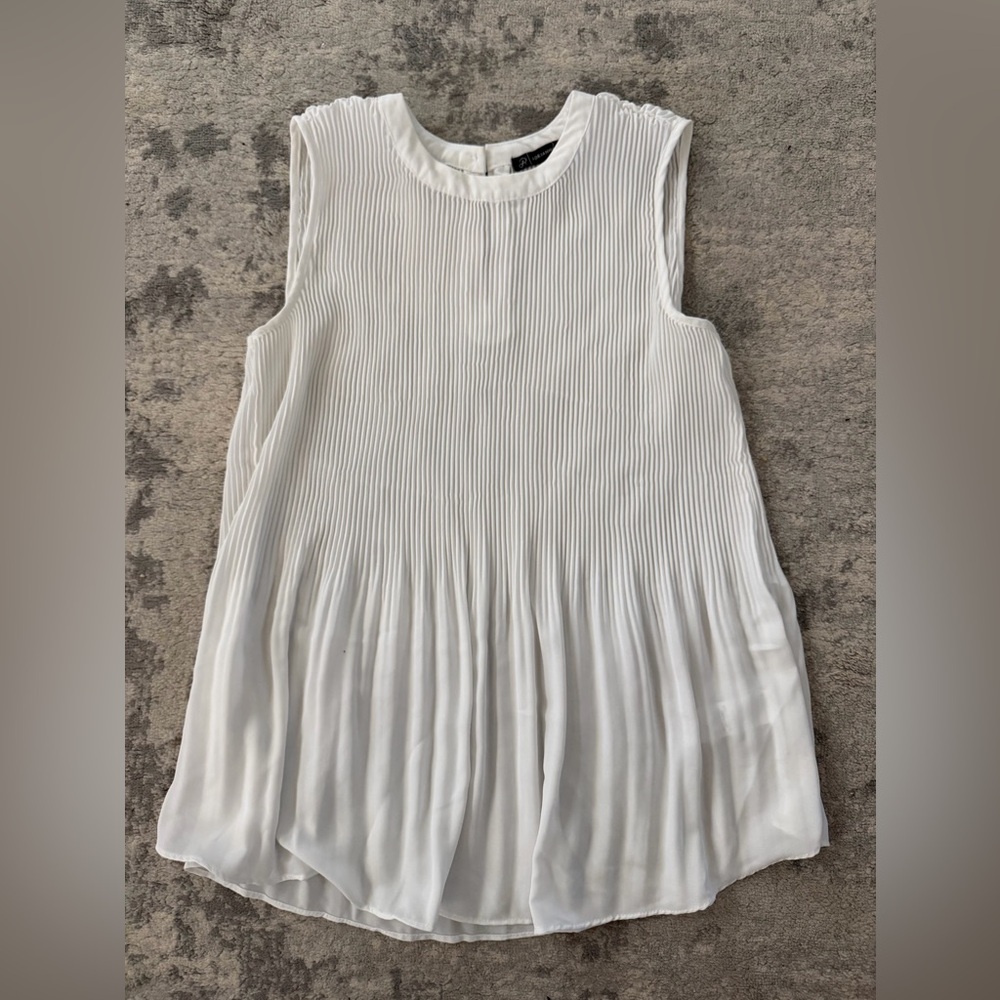 Adrianna Papell White Sleeveless Blouse